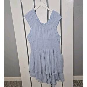 Princess Polly Love Galore Blue Curve Swiss Dot Smocked Romper US 16 Lover Era